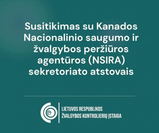Rugsėjo 9 d. įvyko Žvalgybos kontrolierių įstaigos ir Kanados Nacionalinio saugumo ir žvalgybos peržiūros agentūros (NSIRA) sekretoriato atstovų susitikimas.