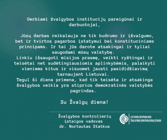 Sveikinimas Žvalgų dienos proga