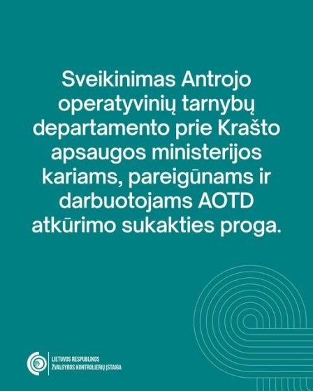 Nuoširdžiai sveikinu Antrojo operatyvinių tarnybų departamento prie Krašto apsaugos ministerijos karius, pareigūnus ir darbuotojus AOTD atkūrimo sukakties proga.